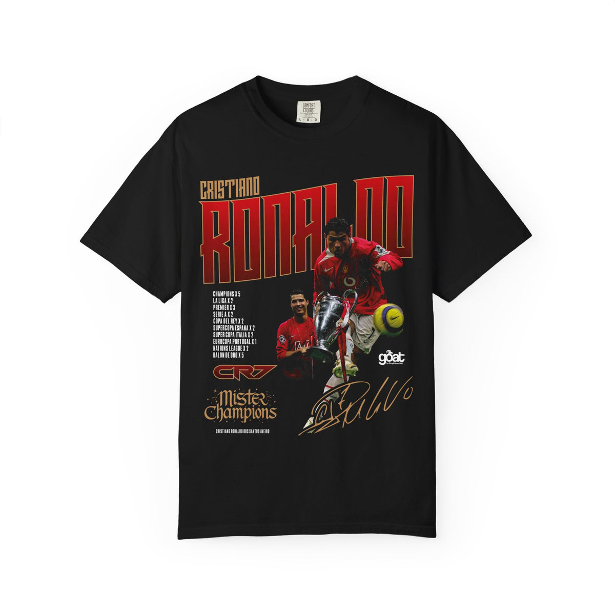 Cristiano Ronaldo CR7 Manchester - Unisex Garment-Dyed T-shirt, Sporty Tee for Fans