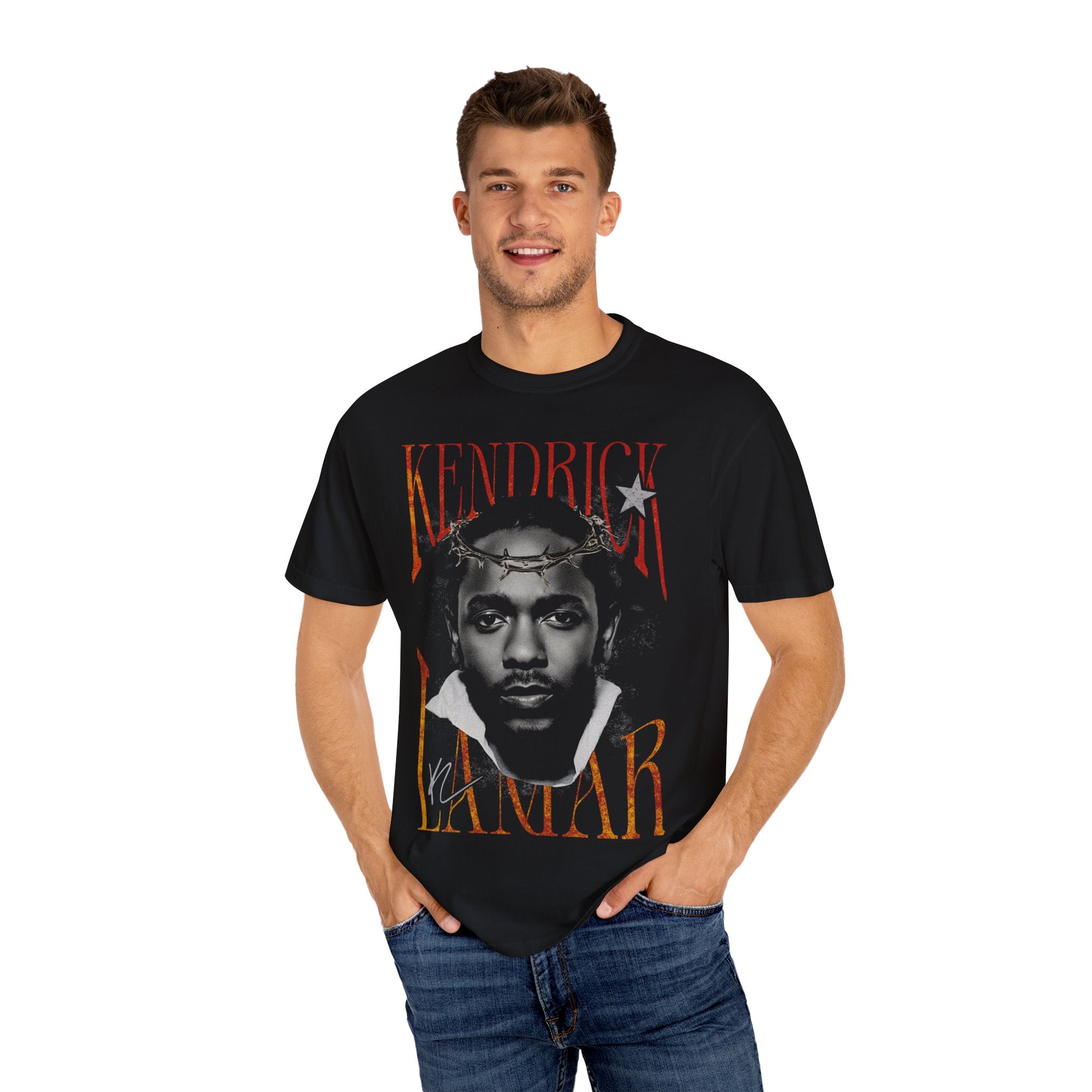 Kendrick Lamar Inspired Garment-Dyed T-shirt, Unisex Tee, Hip-Hop Fashion.