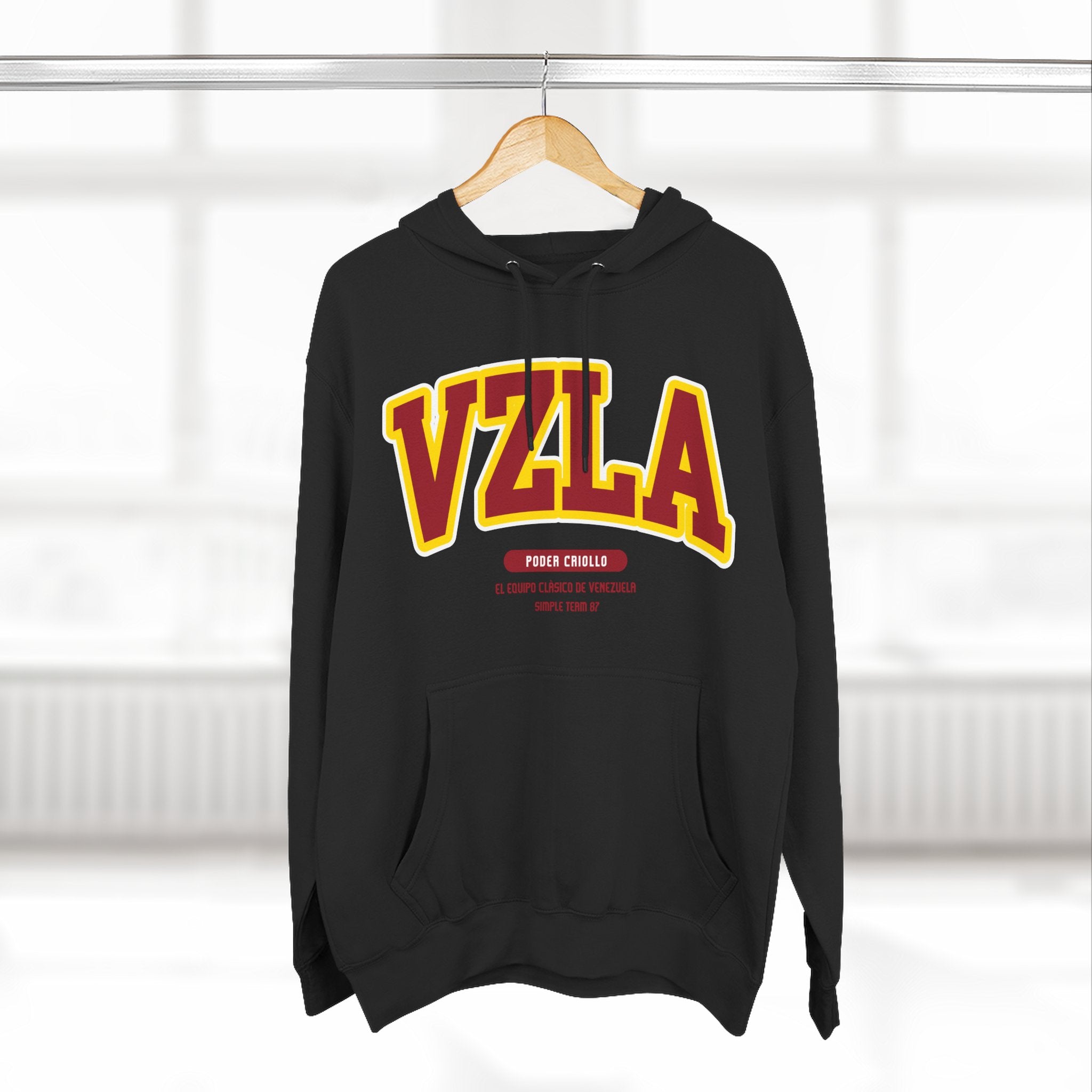 Venezuela Men Hoodie . Poder Criollo By Simple Team 1987 - Comfortable Pullover for Daily Wear