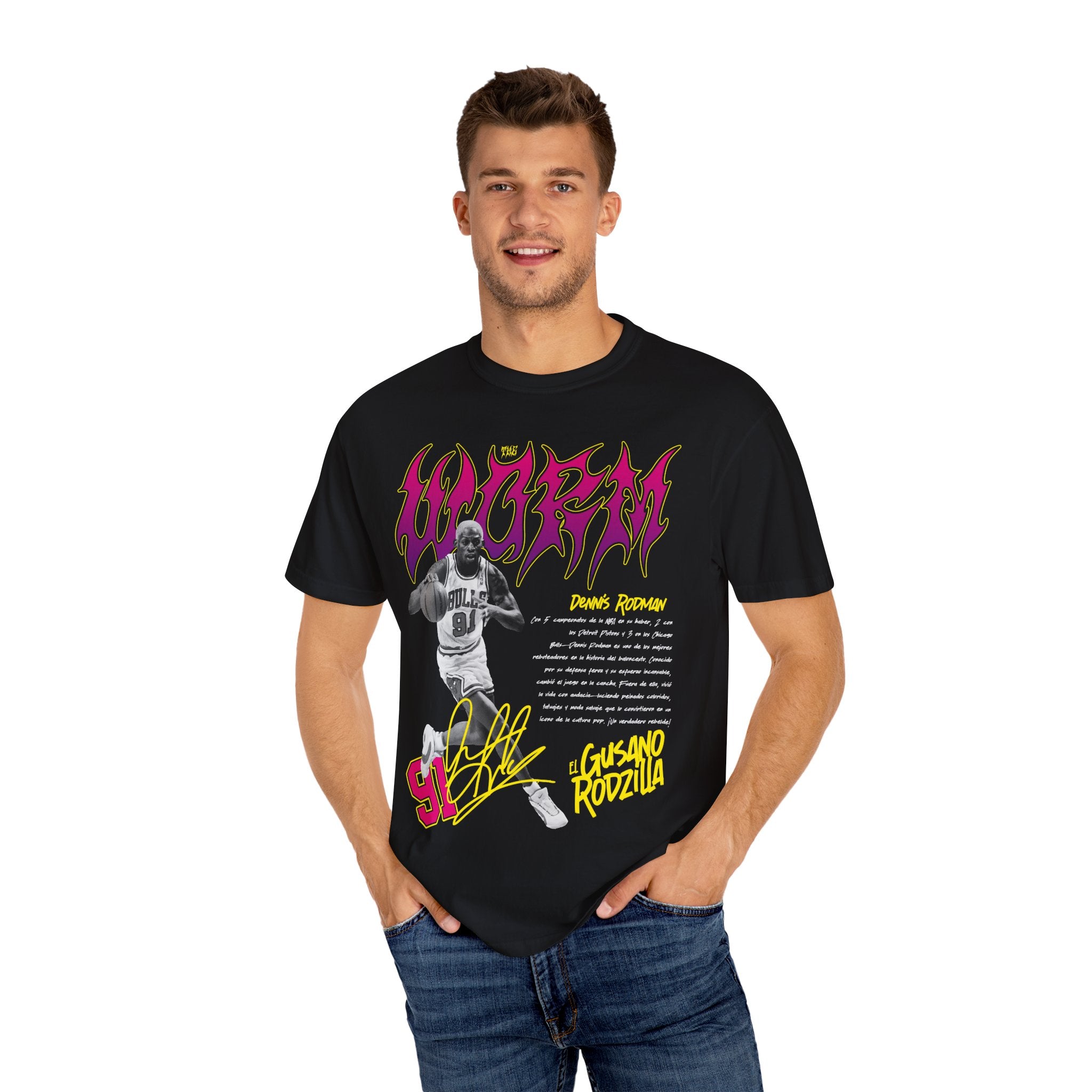 Dennis Rodman - Retro Sports Graphic T-Shirt, Vintage Basketball Apparel