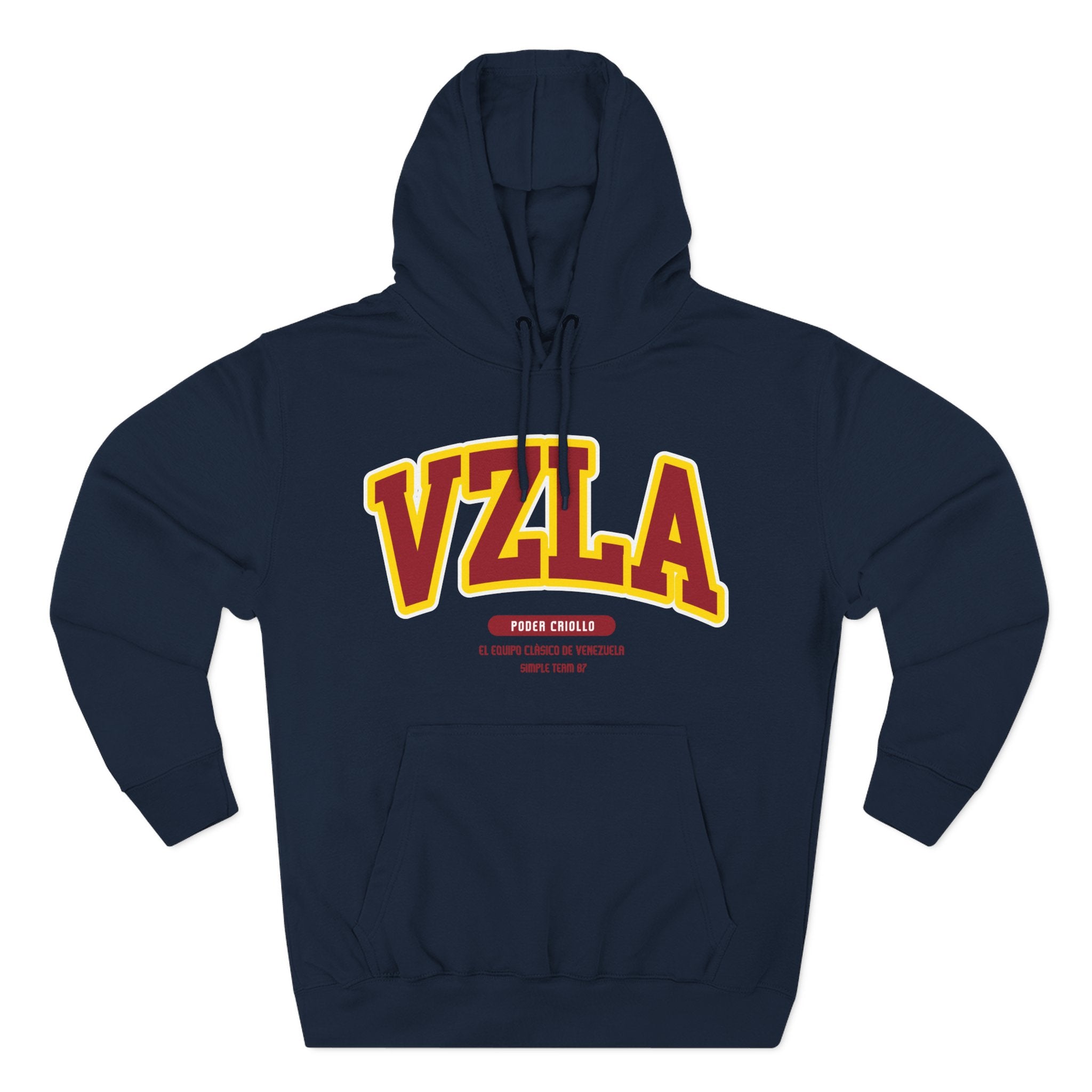 Venezuela Men Hoodie . Poder Criollo By Simple Team 1987 - Comfortable Pullover for Daily Wear