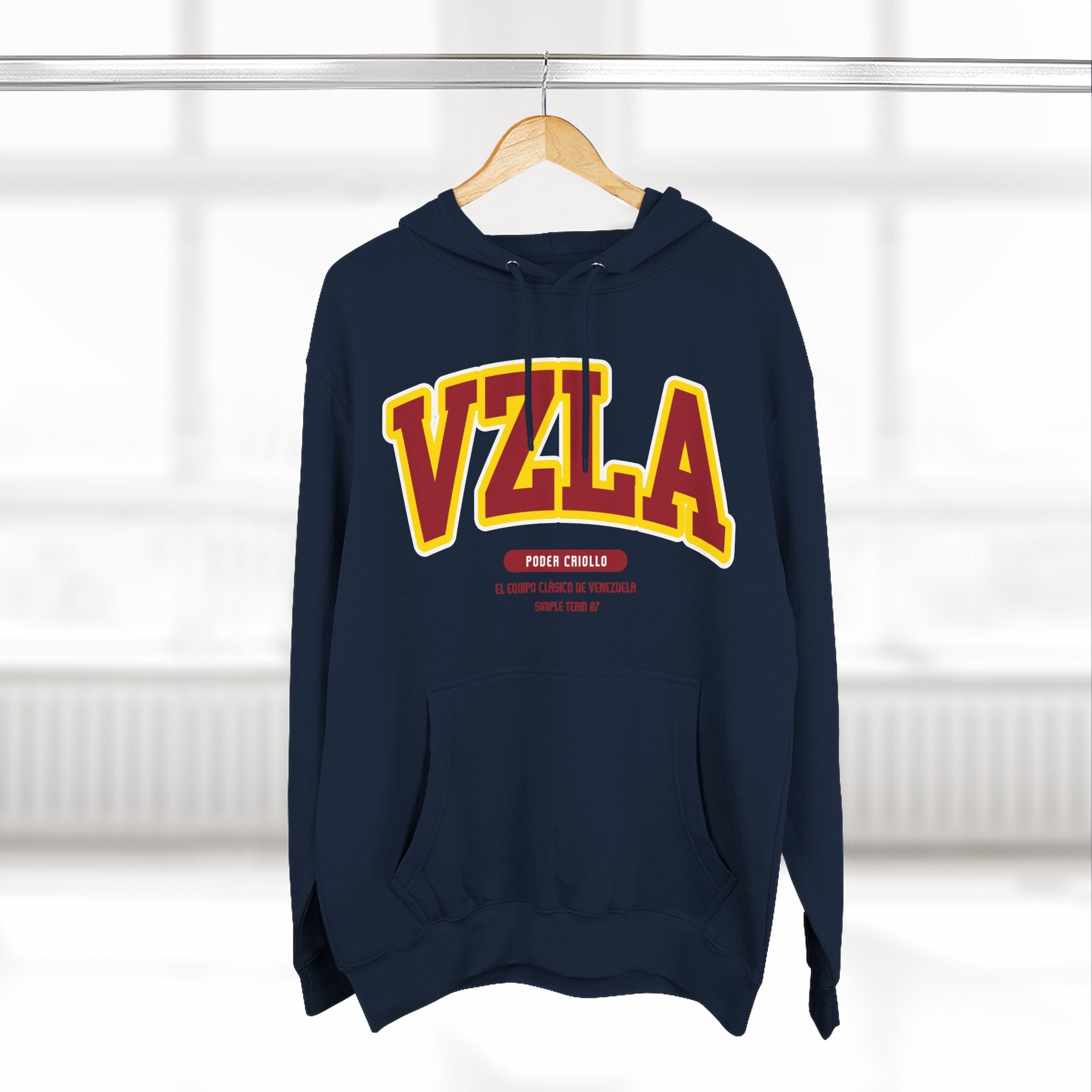 Venezuela Men Hoodie . Poder Criollo By Simple Team 1987 - Comfortable Pullover for Daily Wear